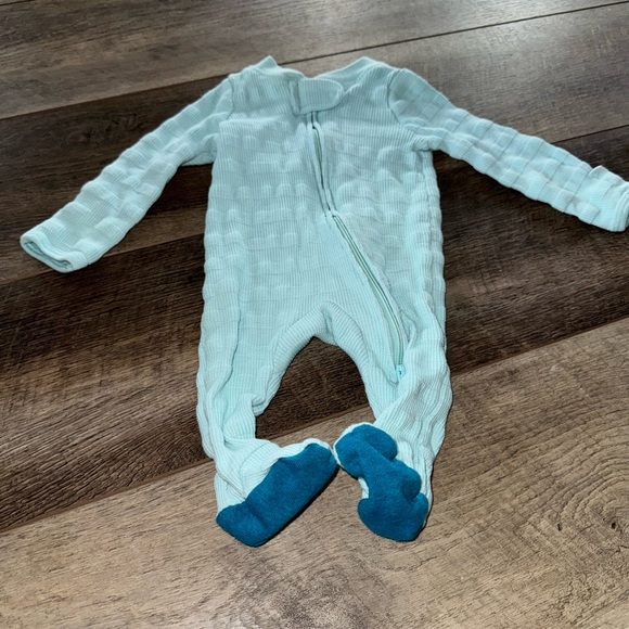 Teal Baby Blue Chunky Newborn Sleeper Unisex - Picture 2 of 8